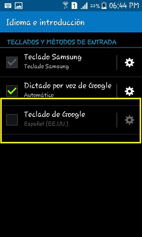 telefono android teclado