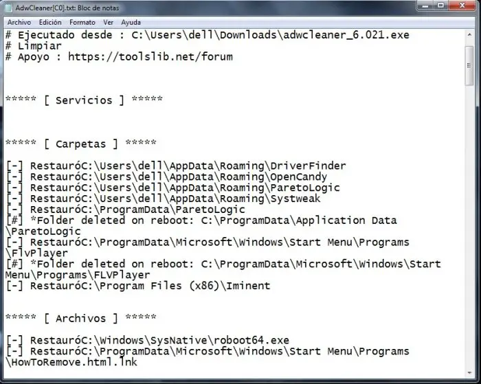 eliminar archivos maliciosos