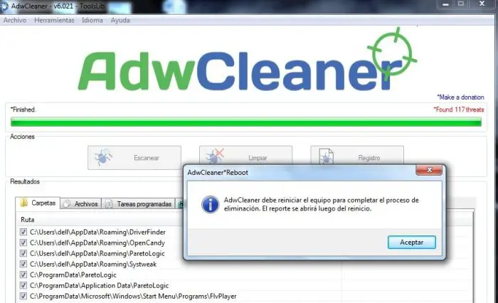 eliminar archivos maliciosos