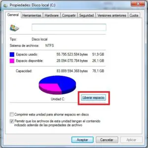 Cómo liberar espacio en el Disco duro aplicando la restauración del sistema en Windows 7