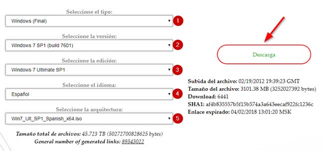 descargar iso windows 7 español