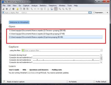 como utilizar el wireshark