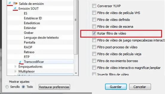 como girar videos en vlc