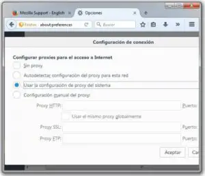 Cómo configurar un servidor proxy en Firefox