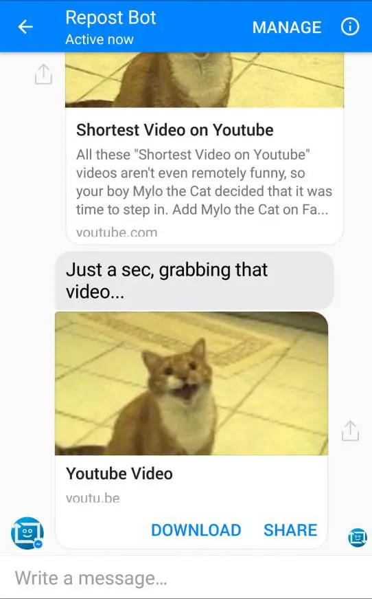 descargar videos youtube con facebook messenger