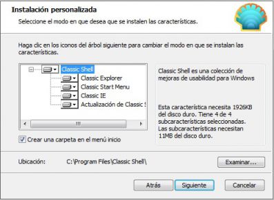menu de inicio clasico