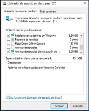 eliminar la carpeta windows.old