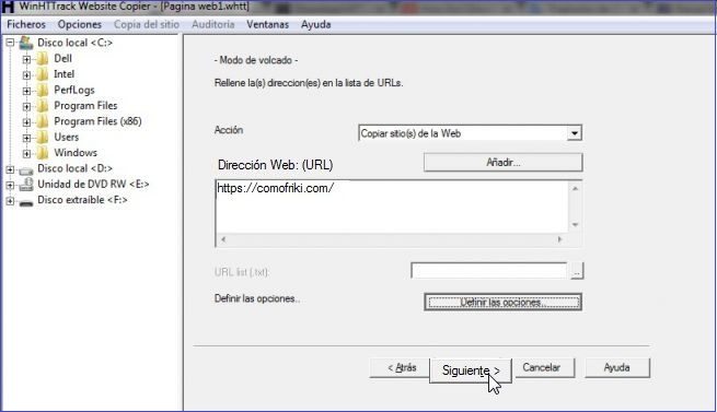 como descargar una pagina web completa a mi pc