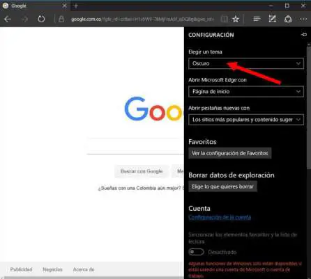habilitar tema oscuro windows 10