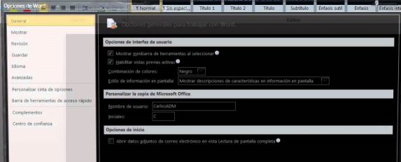modo oscuro windows 10