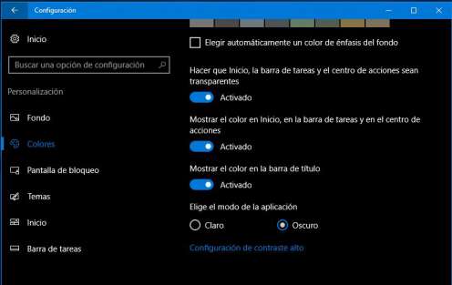 tema oscuro para windows 10