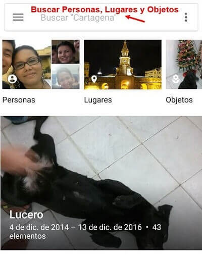 buscar en google fotos