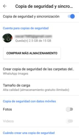 copia de seguridad google fotos