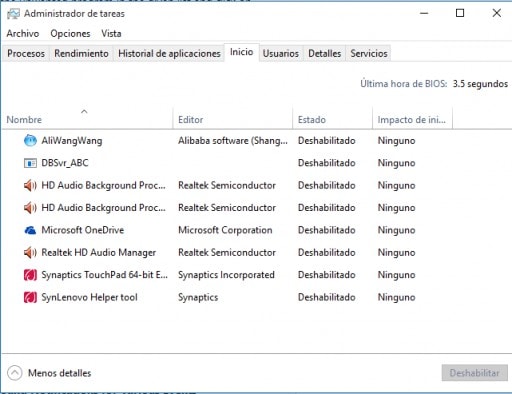 administrar programas de inicio windows 8