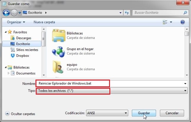 reiniciar explorador de archivos windows 8
