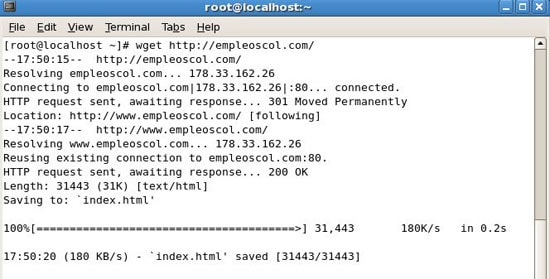 descargar una pagina web completa linux