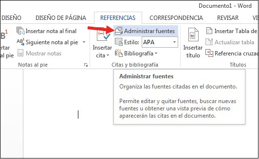 insertar bibliografia en word