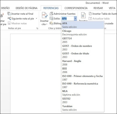 citas y referencias bibliograficas en word
