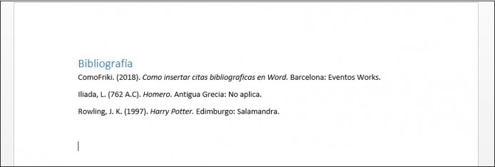 insertar citas en word 2007