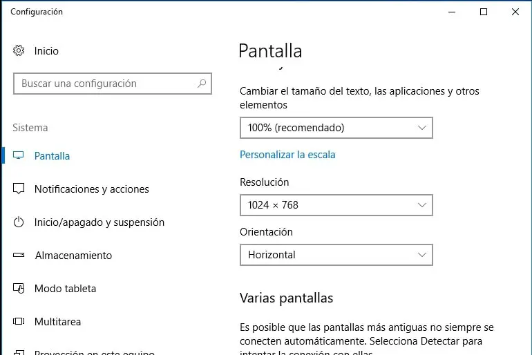 comando para voltear la pantalla en windows 7
