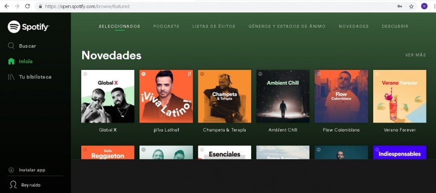 spotify reproductor web