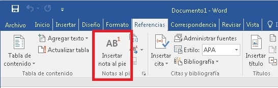 notas al pie de pagina word 2010