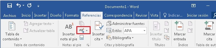 que son notas al pie de pagina word