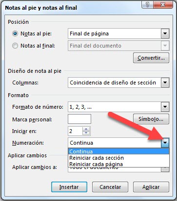 que son las notas al final en word