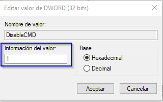 información del valor