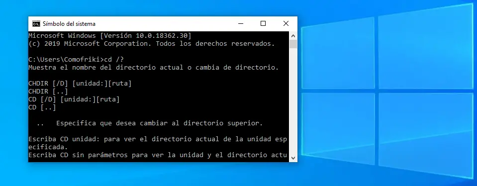 Cómo cambiar de directorio en CMD de Windows 10