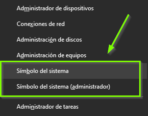 abrir una ventana del símbolo del sistema con permisos de administrador