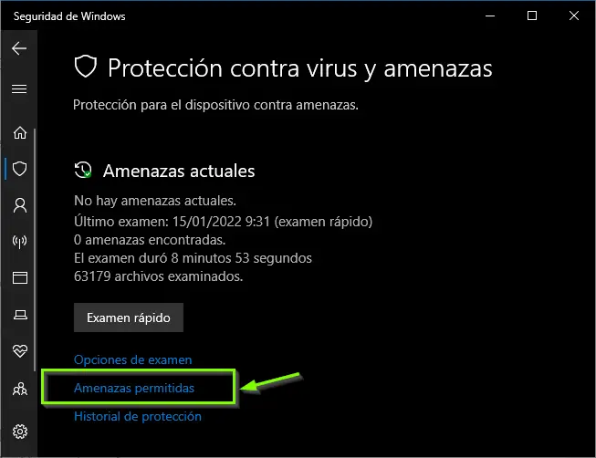 buscar virus windows 10