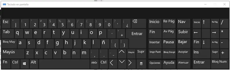 teclado en pantalla